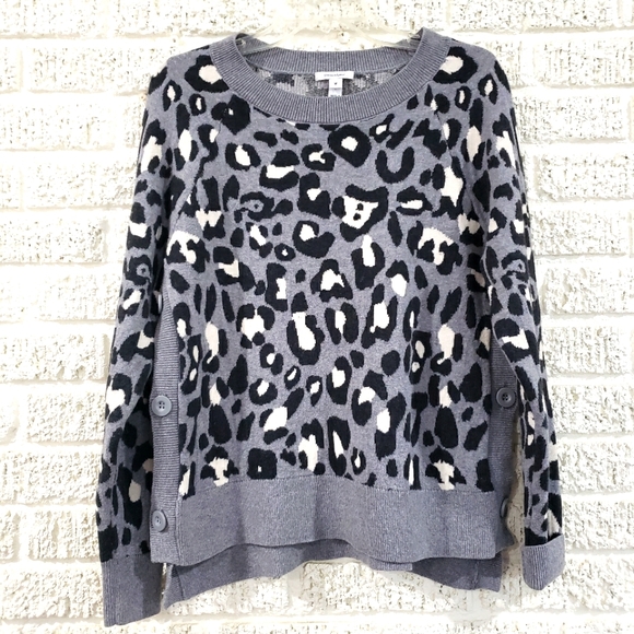 Stella & Dot Leopard Side Button Sweater - Picture 2 of 6